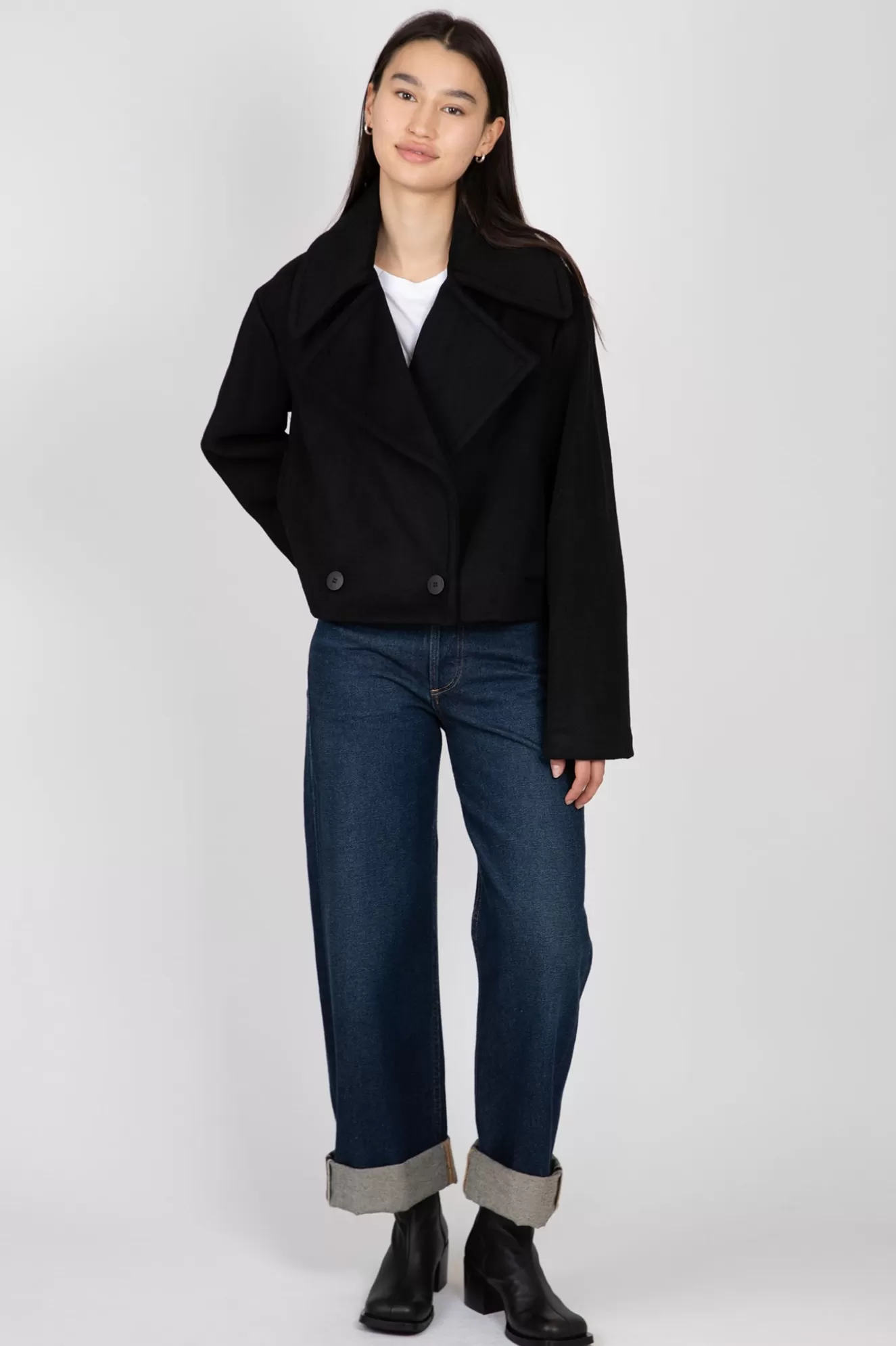 Online Carver Cropped Coat Jackets & Coats