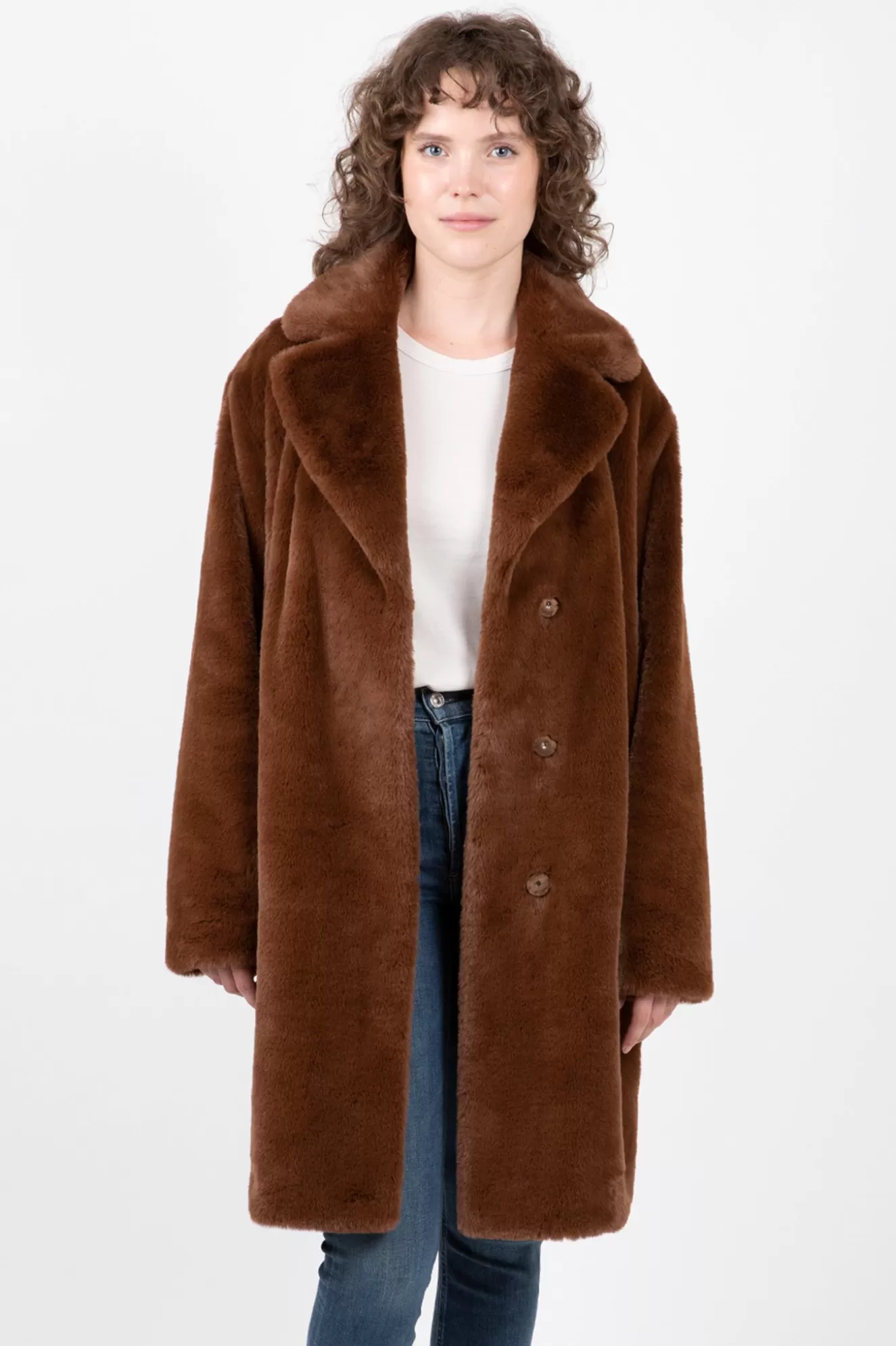 Clearance Evalyn Faux Lux Fur Long Jacket Jackets & Coats
