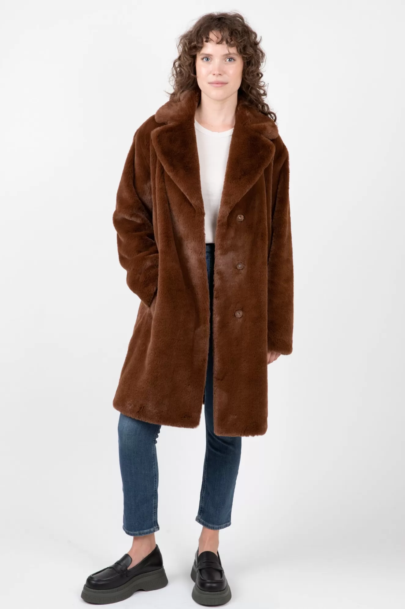 Clearance Evalyn Faux Lux Fur Long Jacket Jackets & Coats