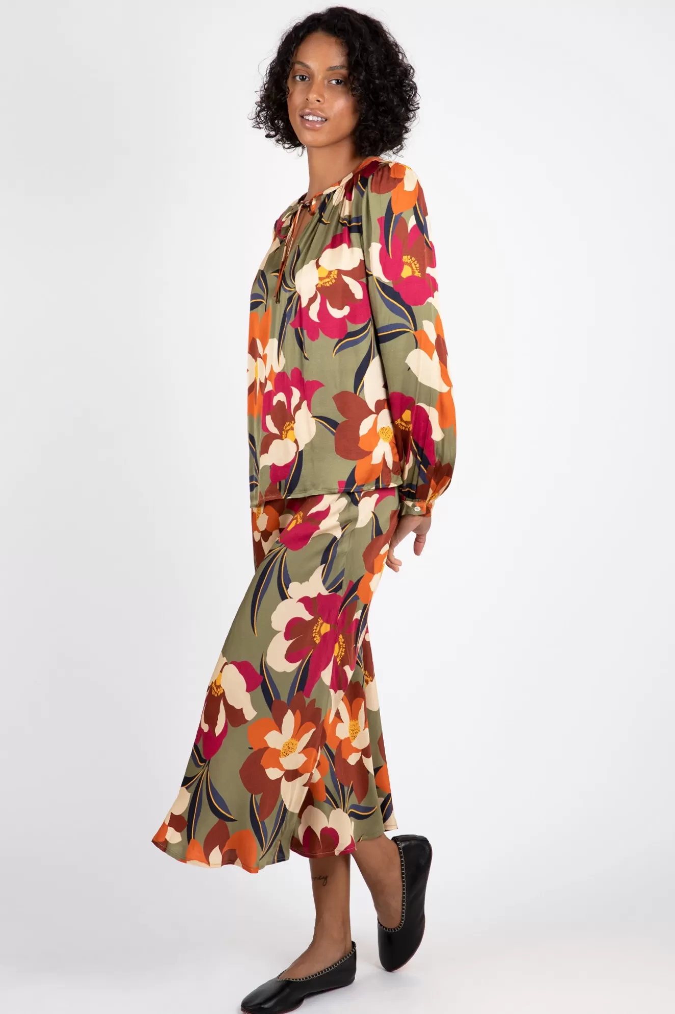 New Kaiya Printed Satin Skirt Skirts & Dresses