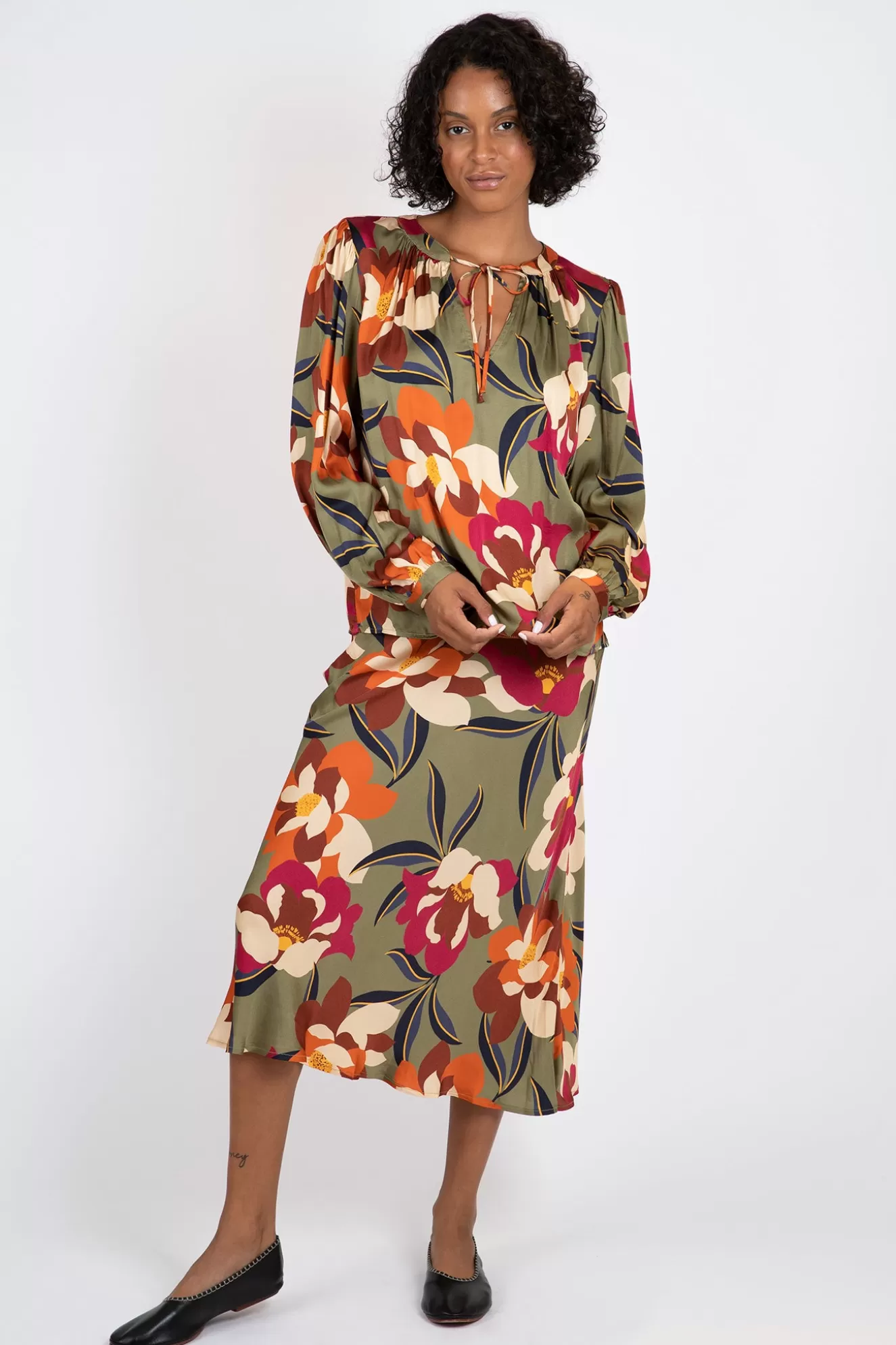 New Kaiya Printed Satin Skirt Skirts & Dresses