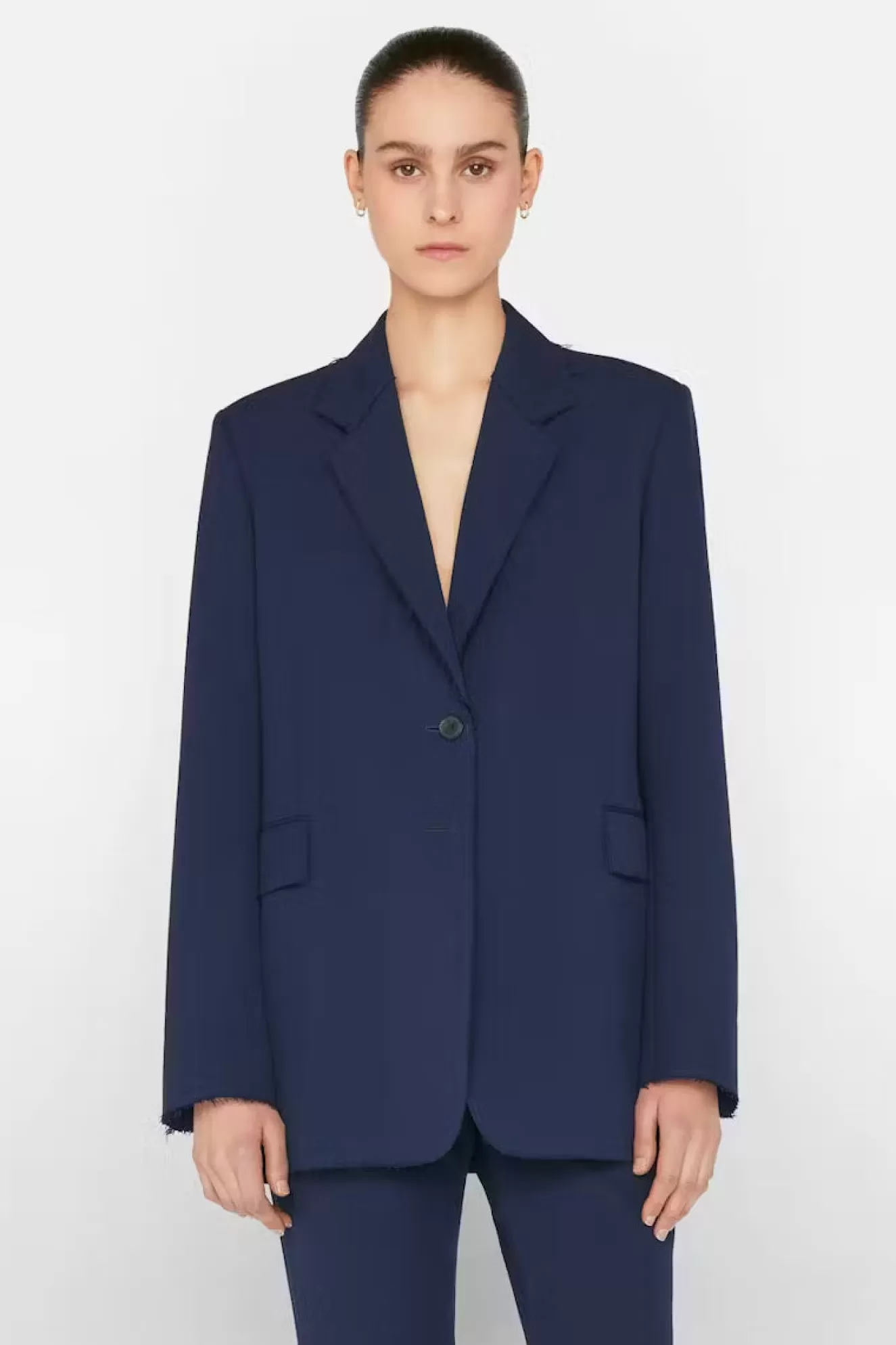 Cheap Oversized Raw Edge Blazer Jackets & Coats